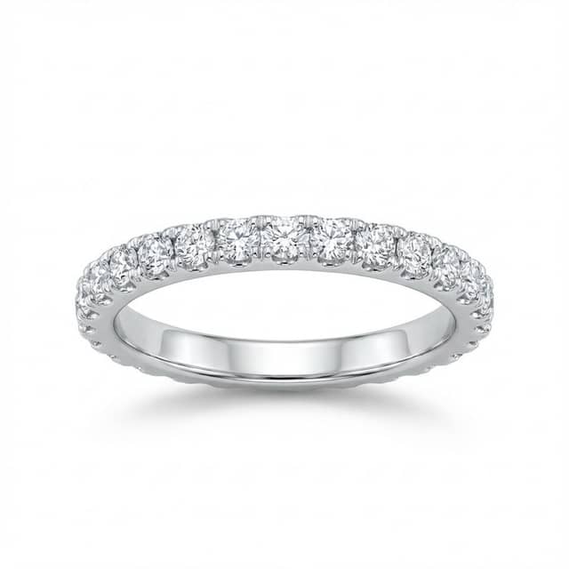 Eternity band set with a continuous row of round lab-grown diamonds, from the Prestige Diamonds catalog