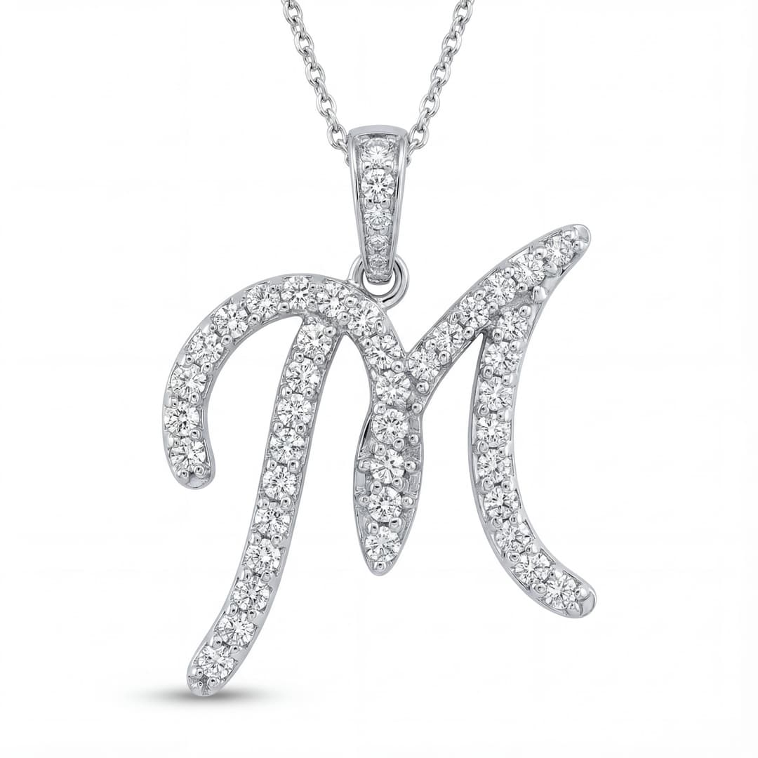 M Pendant – 0.45ct Lab-Grown Diamond Pendant