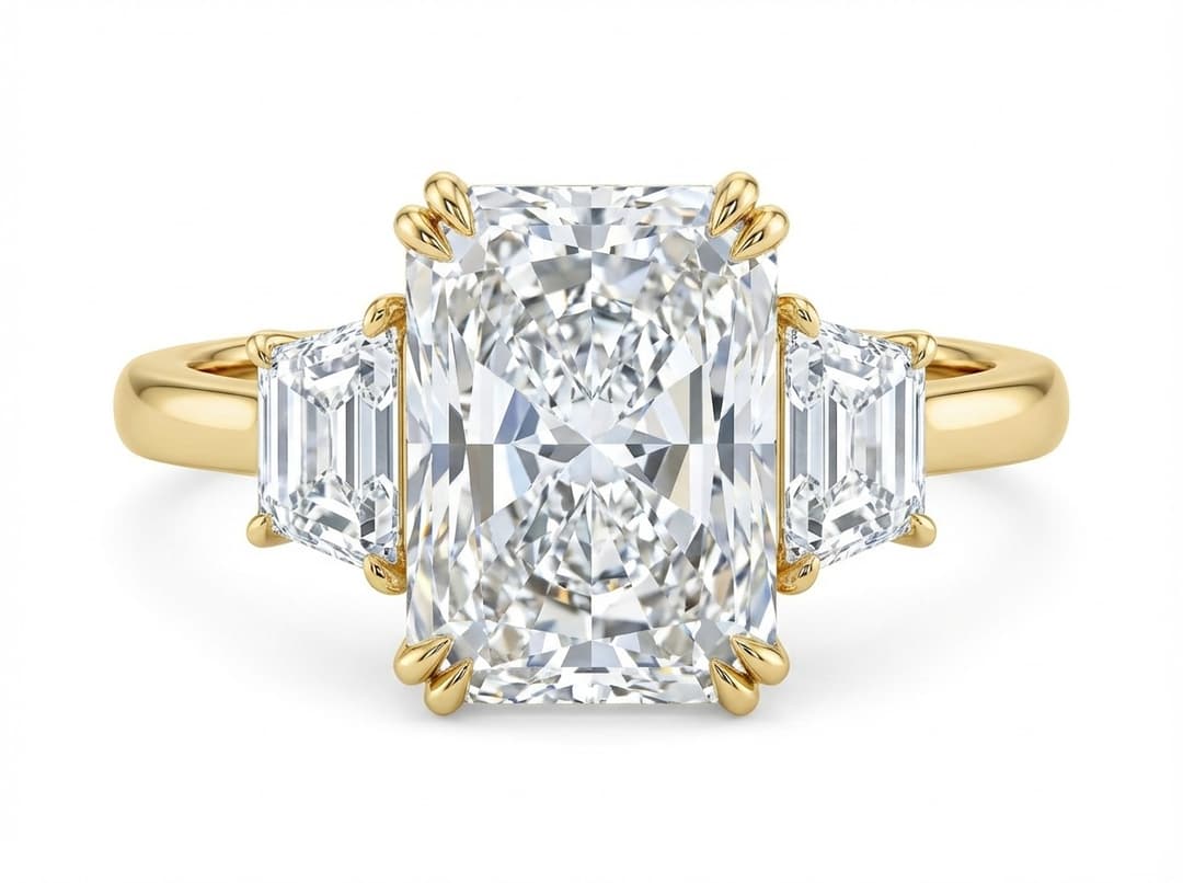 3.00ct Radiant & Trapezoid Lab-Grown Diamond Ring
