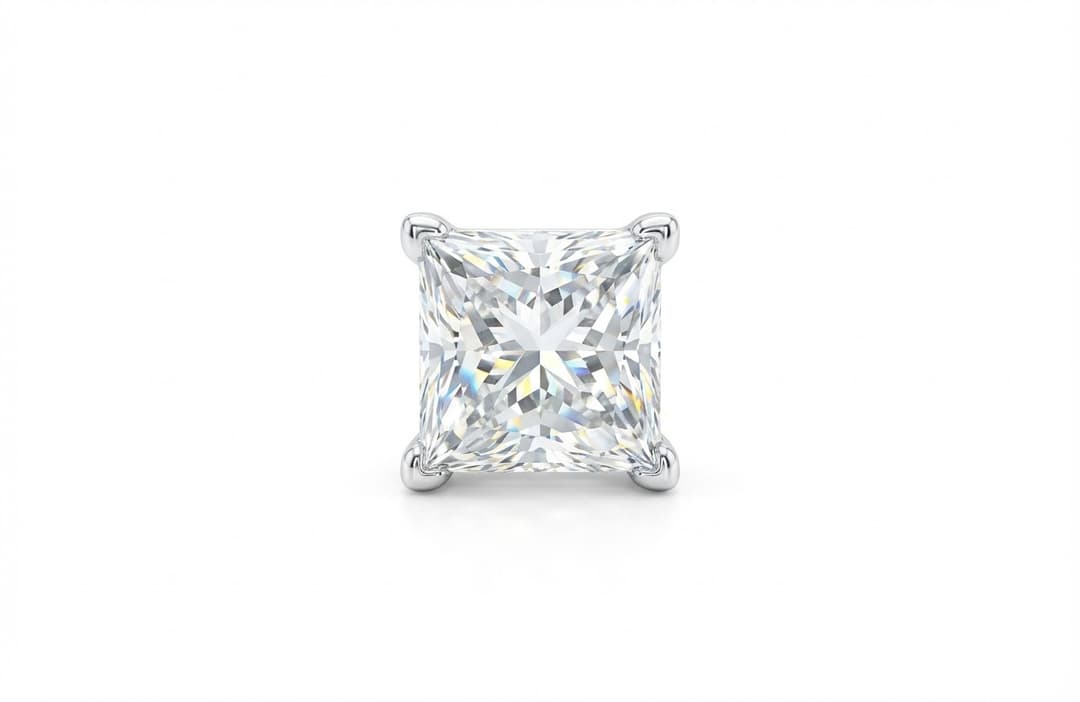 2.08ct TW Princess Cut Lab-Grown Diamond Stud Earrings (1.04ct Each)