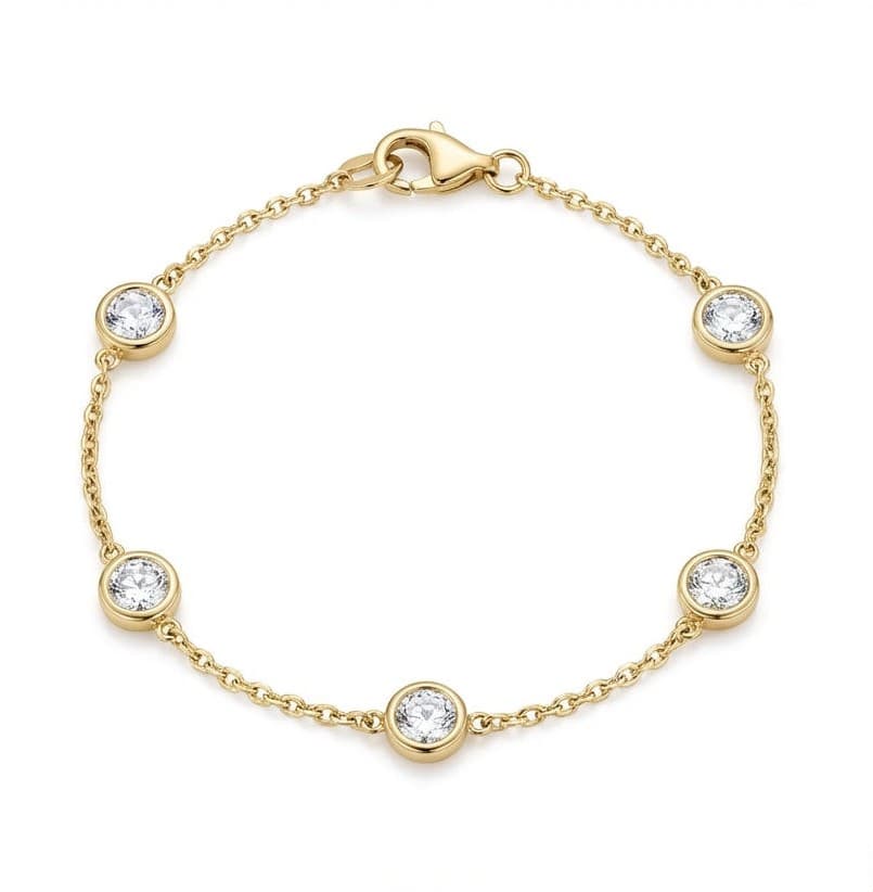 0.75ct TW Yellow Gold Lab-Grown Diamond Bracelet – 7”